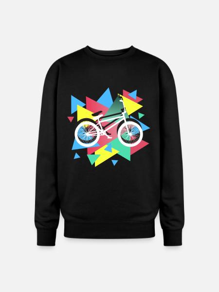 BMX Biking Geometric - Oversized Crewneck Sweatshirt - black