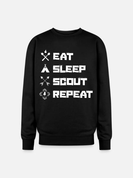 Eat Sleep Scout Repeat Scouting Hobby - Oversized Crewneck Sweatshirt - black