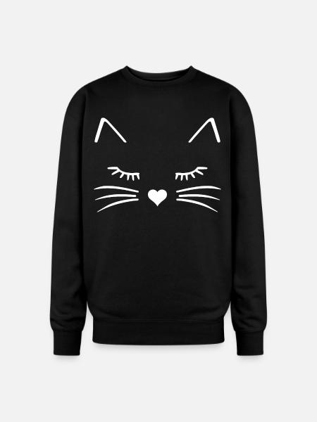 Cat Face - Oversized Crewneck Sweatshirt - black