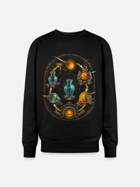 Glass Blowing - Oversized Crewneck Sweatshirt - black