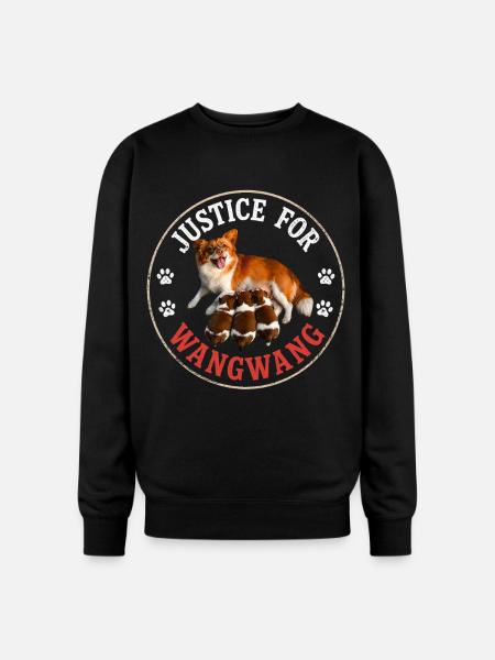 Justice For Wangwang Dog - Oversized Crewneck Sweatshirt - black