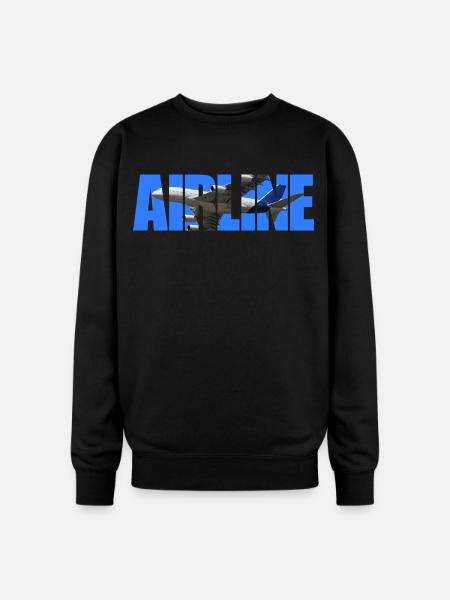 Airline Bold Cutout Jet Art - Oversized Crewneck Sweatshirt - black