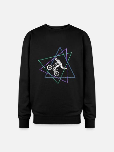 Geometric BMX Stunt Rider - Oversized Crewneck Sweatshirt - black