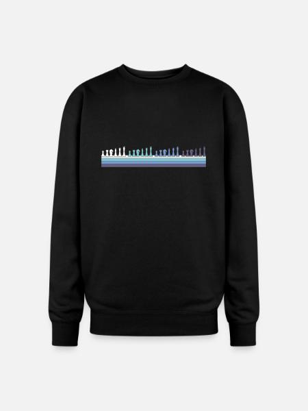 Gradient Chess Pieces Silhouette - Oversized Crewneck Sweatshirt - black
