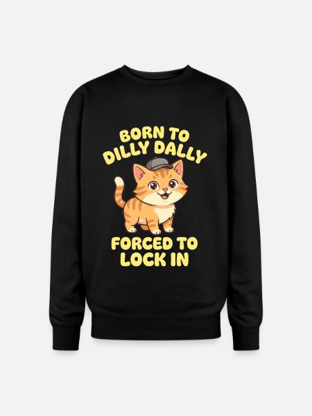 Kitty Lock-In - Oversized Crewneck Sweatshirt - black