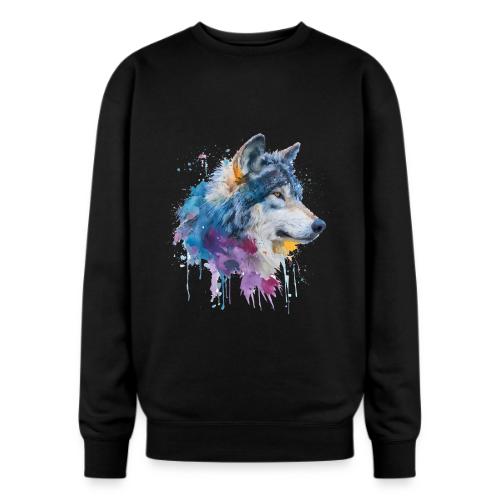 Splash-Art Wolf Head - Oversized Crewneck Sweatshirt
