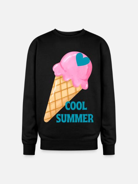 Ice Cream Heart Summer Vibe - Oversized Crewneck Sweatshirt - black
