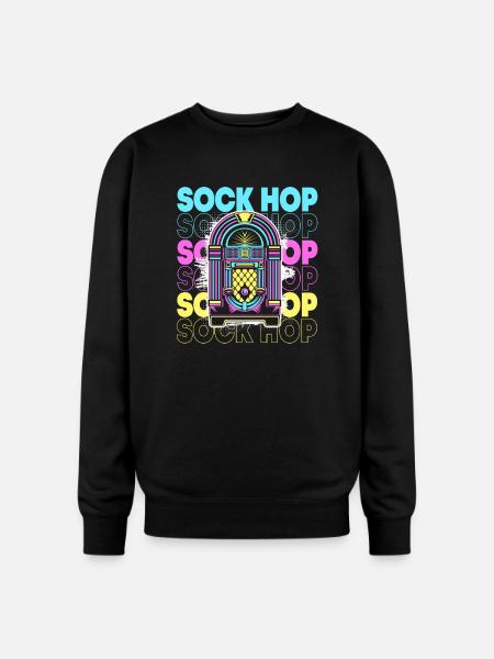 Retro 50s Sock Hop Dance - Oversized Crewneck Sweatshirt - black