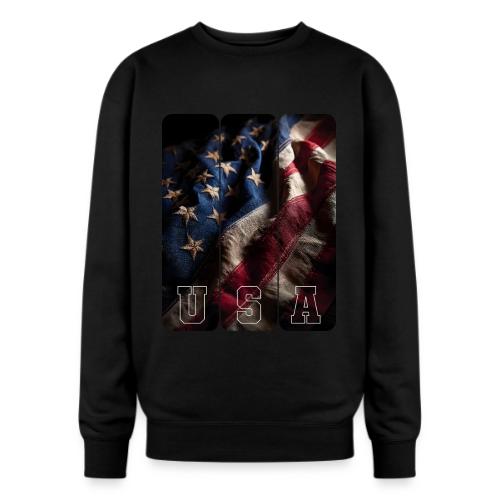 USA: Worn Stars and Stripes - Oversized Crewneck Sweatshirt
