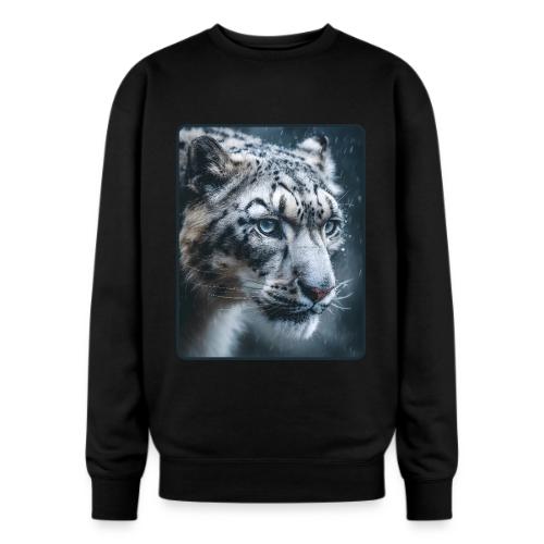 Snow Leopard Blue Eyes Design - Oversized Crewneck Sweatshirt