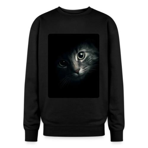 Cat Face in Shadow Close-Up Design - Oversized Crewneck Sweatshirt