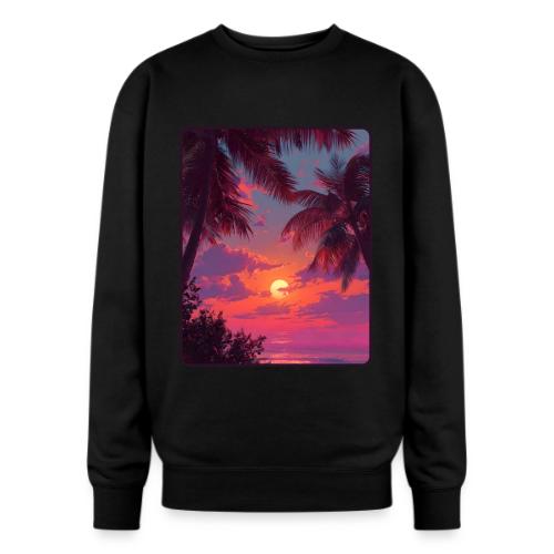 Tropical Sunset Palm Silhouette Design - Oversized Crewneck Sweatshirt