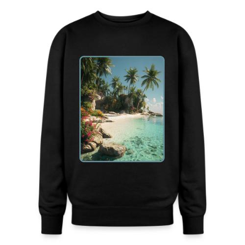 Serene Tropical Beach Floral Design - Oversized Crewneck Sweatshirt