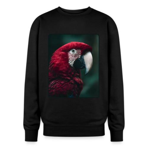 Red Green Macaw Bird Portrait Design - Oversized Crewneck Sweatshirt
