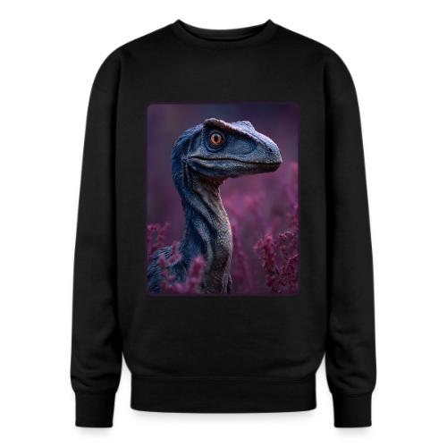 Blue Velociraptor Portrait Design - Oversized Crewneck Sweatshirt