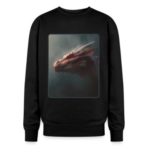 Red Dragon Fog Portrait Design - Oversized Crewneck Sweatshirt