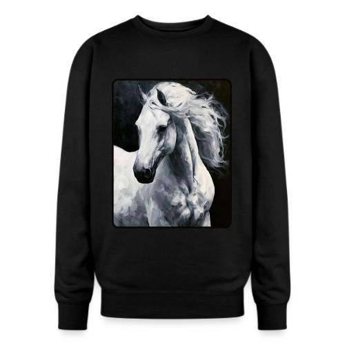 White Horse Oil Painting Design - Oversized Crewneck Sweatshirt