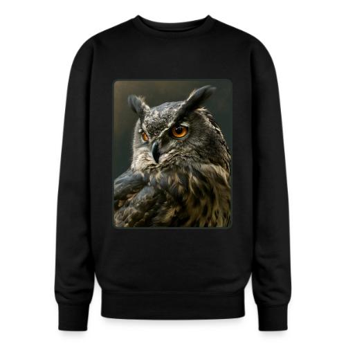 Eurasian Eagle Owl Portrait Design - Oversized Crewneck Sweatshirt