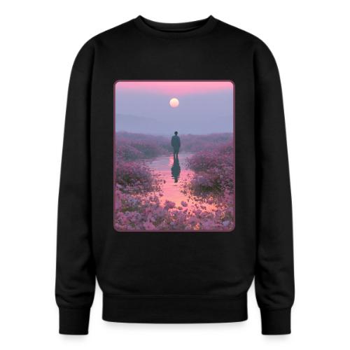 Ethereal Sunset Flower Field Art - Oversized Crewneck Sweatshirt