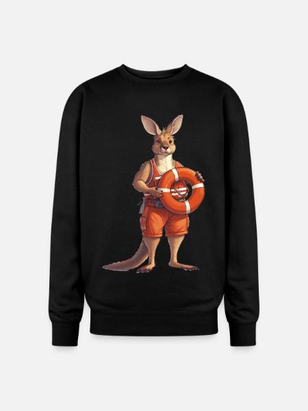Lifeguard Kangaroo on Duty - Oversized Crewneck Sweatshirt - black