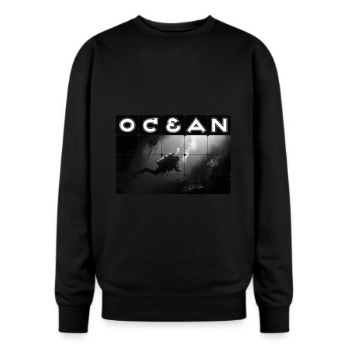 Ocean: Monochrome descent of a scuba diver - Oversized Crewneck Sweatshirt