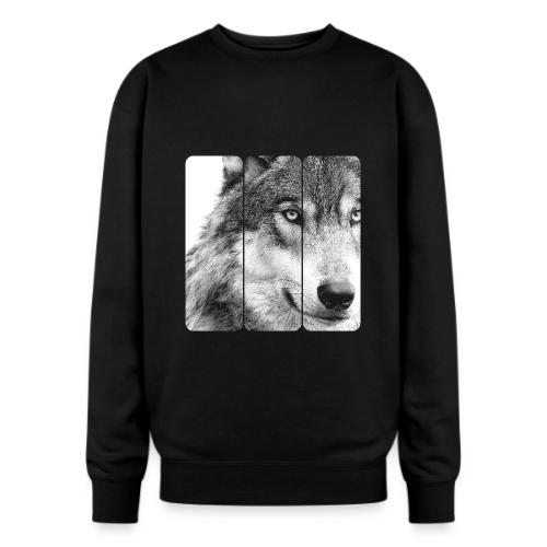 Wolf Face Triptych: Silent Alpha - Oversized Crewneck Sweatshirt