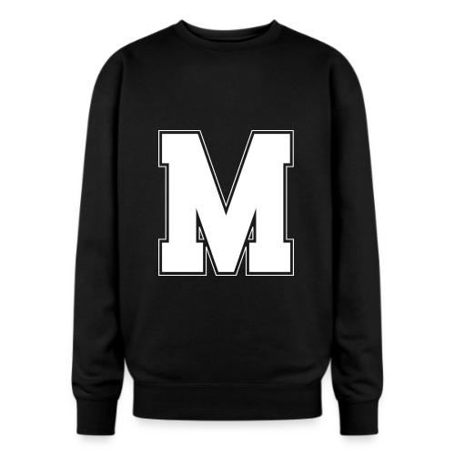 White Letter M – Varsity Alphabet Monogram - Oversized Crewneck Sweatshirt