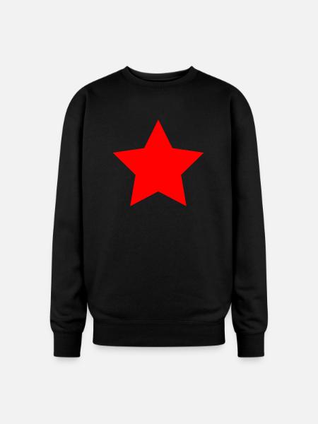 simple red star - Oversized Crewneck Sweatshirt - black