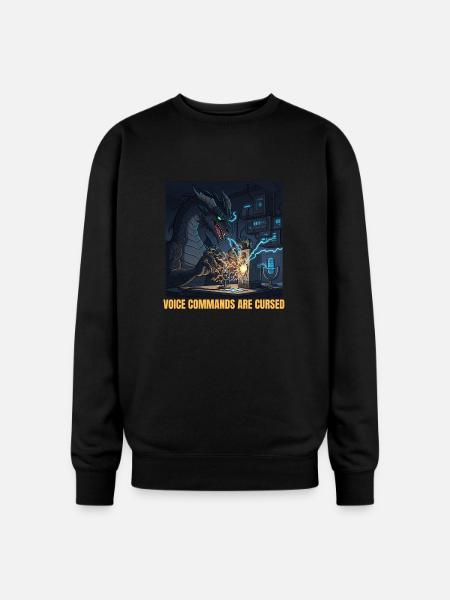 Voice Commands Are Cursed - Oversized Crewneck Sweatshirt - black