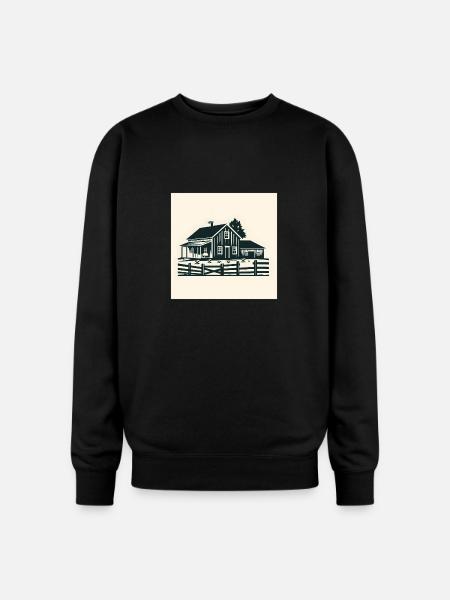 Rustic House Silhouette T-Shirt - Oversized Crewneck Sweatshirt - black