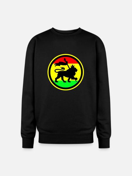 Rasta Lion - Oversized Crewneck Sweatshirt - black
