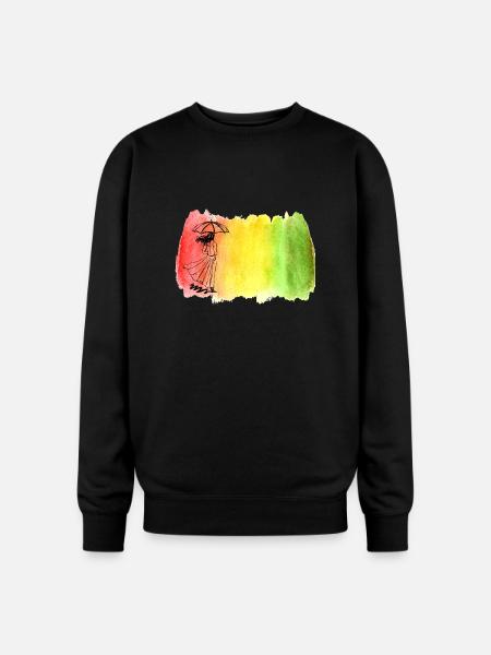 Girl with Umbrella - Oversized Crewneck Sweatshirt - black