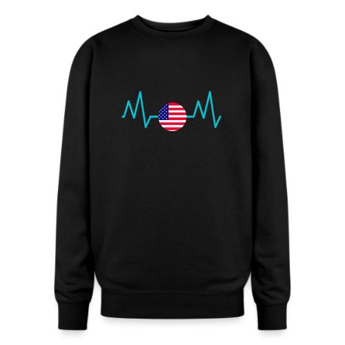 Heartbeat USA Flag – Patriotic American Pride Tee - Oversized Crewneck Sweatshirt