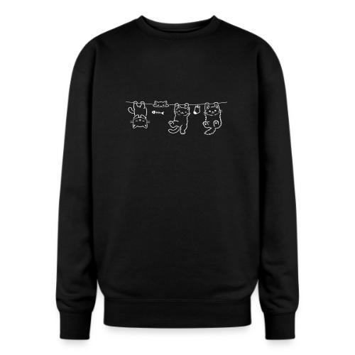 Minimalist Hanging Cats Line Art - Cute Kittens - Oversized Crewneck Sweatshirt