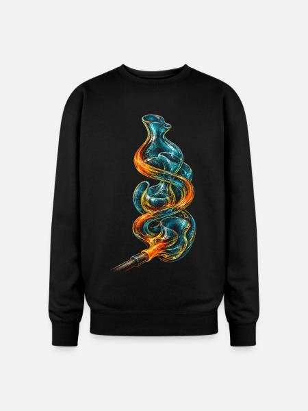 Glass Blowing - Oversized Crewneck Sweatshirt - black