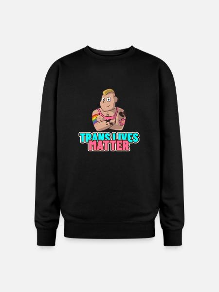 Trans Lives Matter - Oversized Crewneck Sweatshirt - black