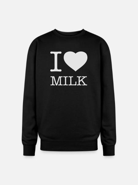 I LOVE MILK - Oversized Crewneck Sweatshirt - black