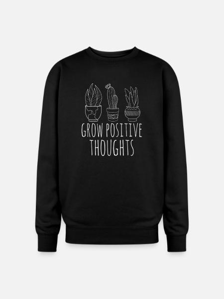 grow positive thoughts - Oversized Crewneck Sweatshirt - black