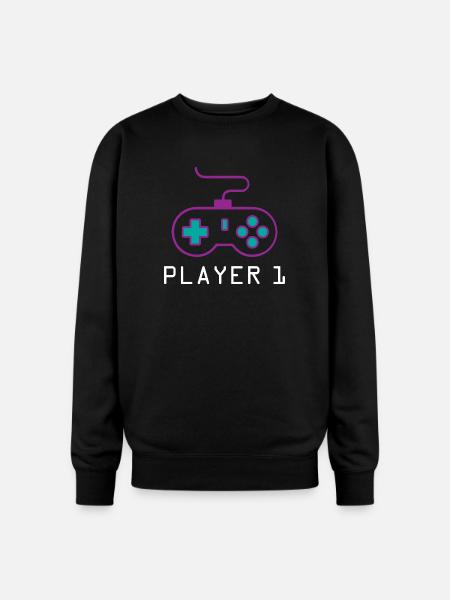 Player 1 Gamer - Oversized Crewneck Sweatshirt - black