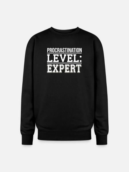 Procrastination Level Expert Print - Oversized Crewneck Sweatshirt - black