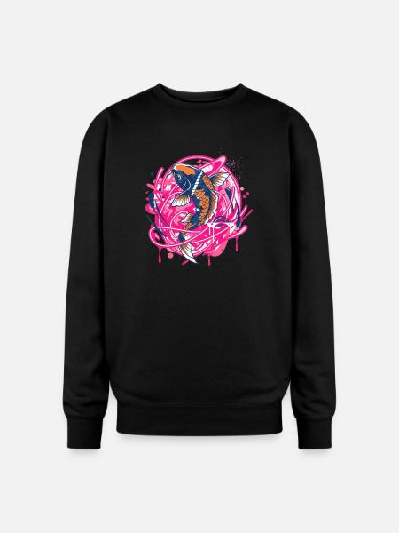 Koi Neon Splash Art - Oversized Crewneck Sweatshirt - black
