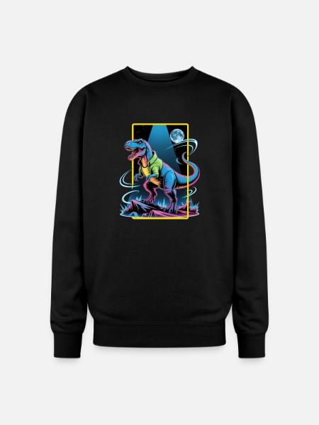 Futuristic T-Rex – Neon Power Beast - Oversized Crewneck Sweatshirt - black