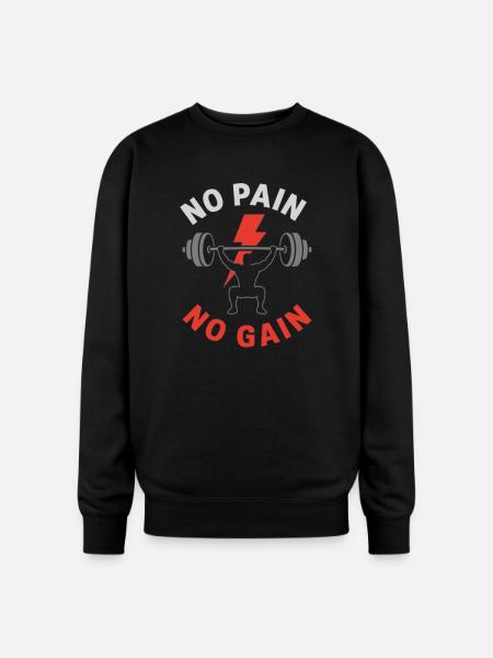 No Pain No Gain Gym - Oversized Crewneck Sweatshirt - black