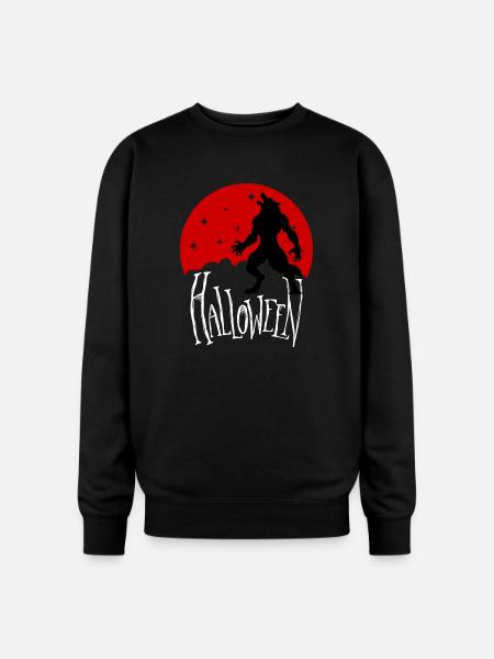 Howling wolf - Oversized Crewneck Sweatshirt - black