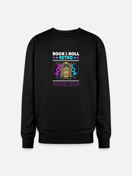 Music 50s Retro Sock Hop - Oversized Crewneck Sweatshirt - black
