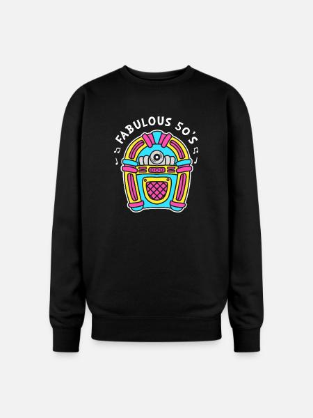 Jukebox 50s Sock Hop Dancer - Oversized Crewneck Sweatshirt - black