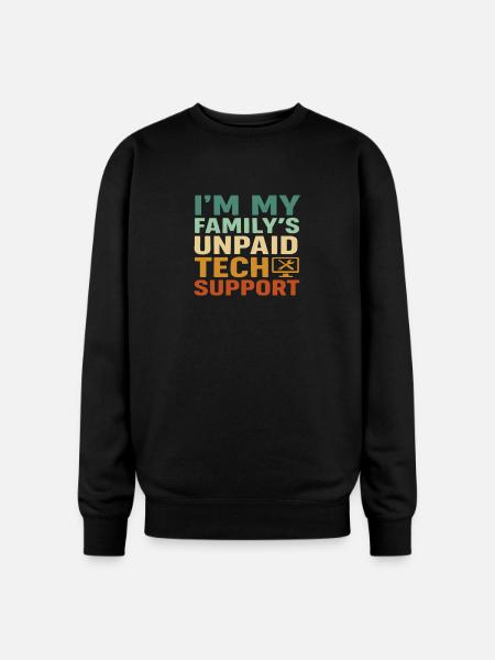 Unpaid Tech Support Family - Oversized Crewneck Sweatshirt - black