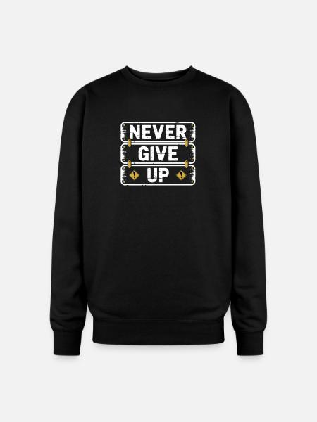 Never Give Up - Oversized Crewneck Sweatshirt - black