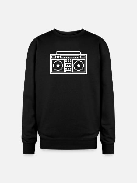 Retro Ghettoblaster Boombox - Oversized Crewneck Sweatshirt - black
