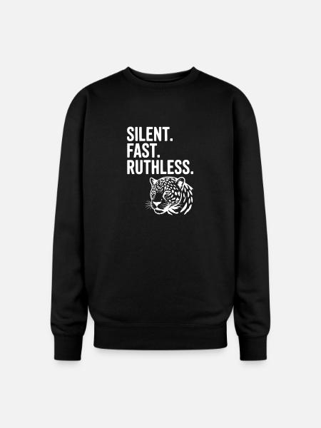 Silent. Fast. Ruthless. - Oversized Crewneck Sweatshirt - black